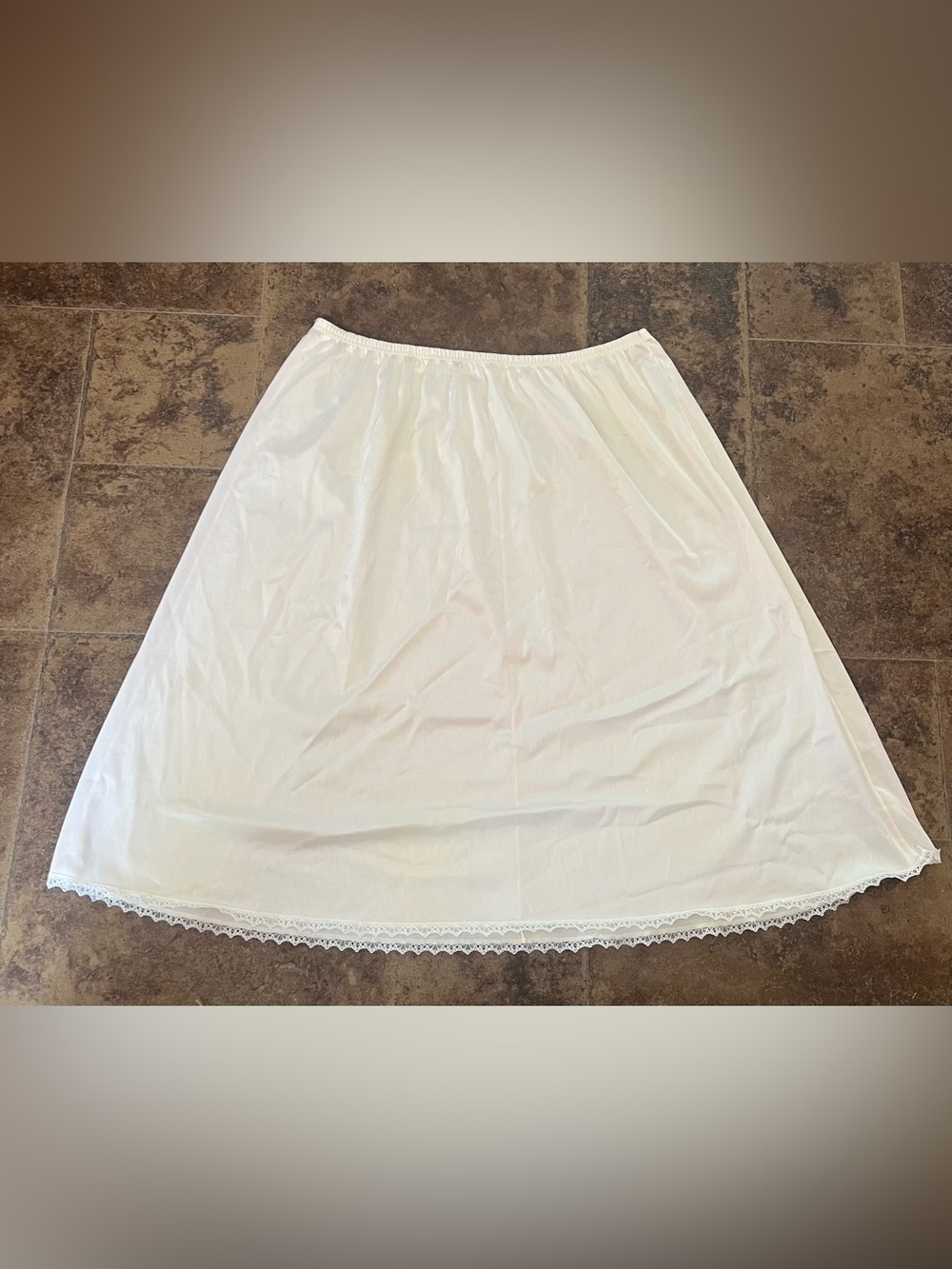 Warner's White Half Slip with Lace Trim